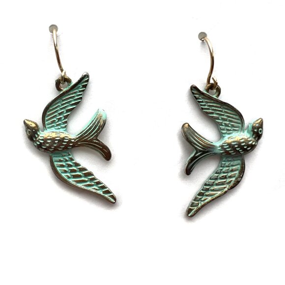 Lot of 5 pair of earrings, blue turquoise silver gold black - Picture 4 of 11